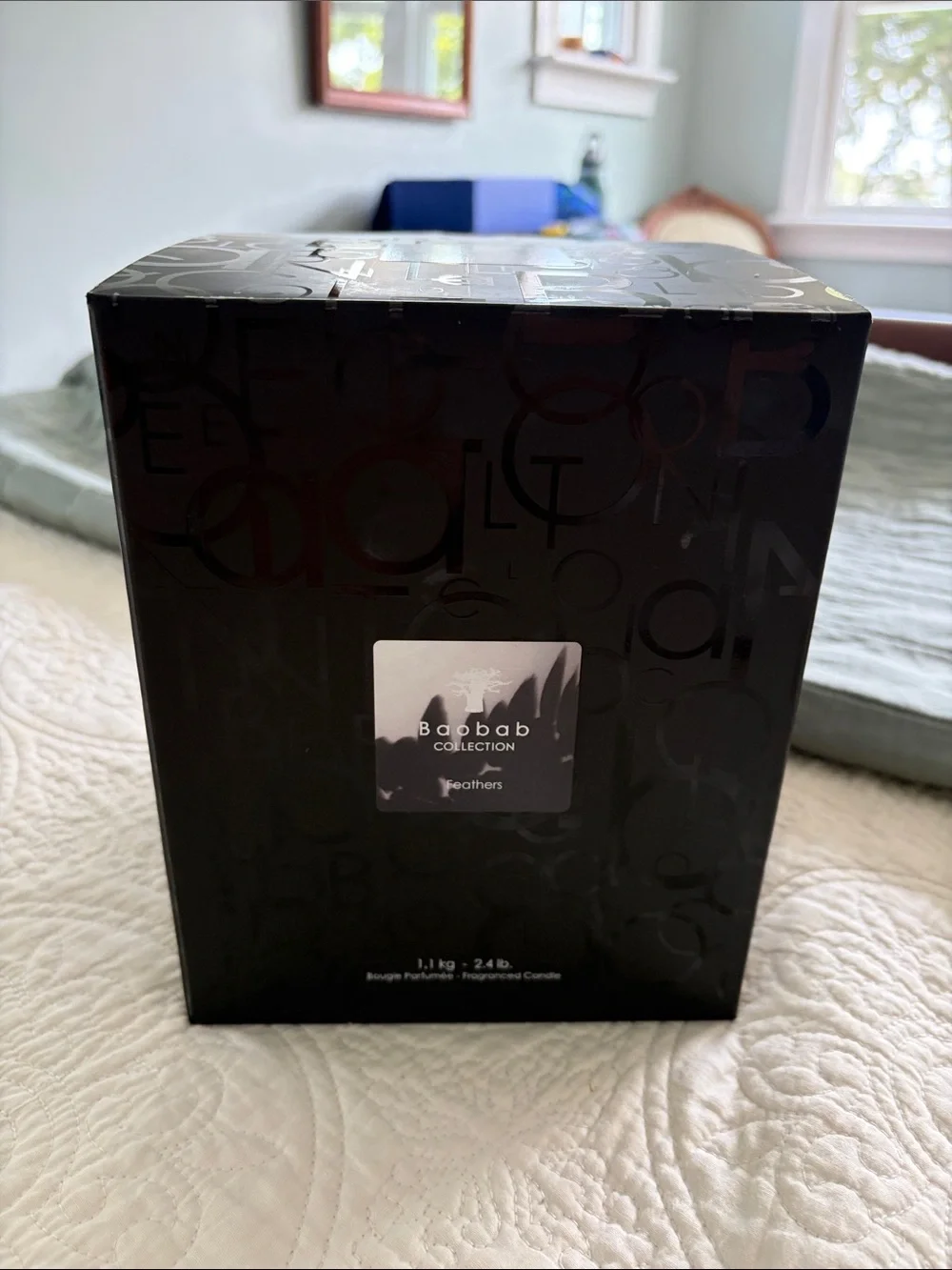 Baobab Collection Black Feathers Decorative Candle Box